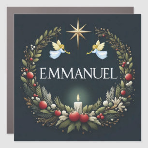 Emmanuel Christmas angels Car Magnet