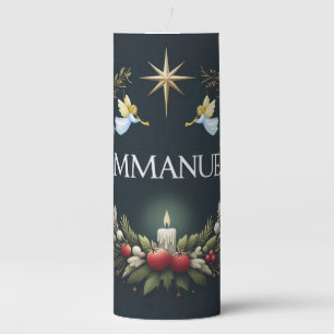 Emmanuel Christmas angels Pillar Candle