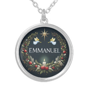 Emmanuel Christmas angels Silver Plated Necklace