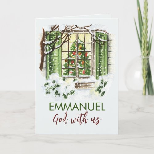 Emmanuel God With Us Christmas Bible Verse Holiday Card