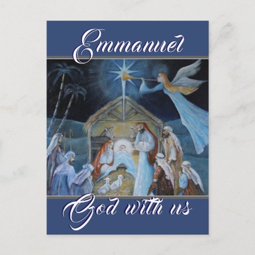 Emmanuel God with Us Christmas Nativity Postcard