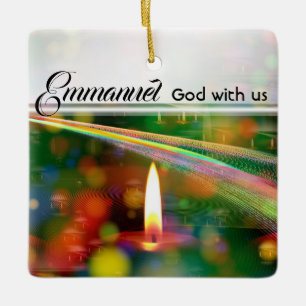 Emmanuel God With Us Matthew 1:23 Christmas Bible Ceramic Ornament