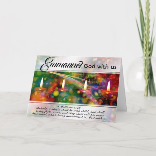 Emmanuel God With Us Matthew 123 Christmas Bible Holiday Card