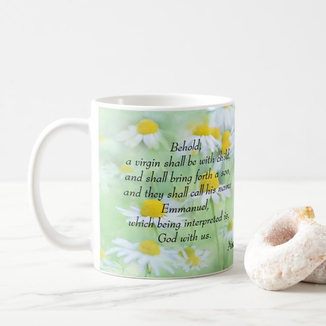 Emmanuel, God With Us - Matthew 1:23 Coffee Mug (With Donut)