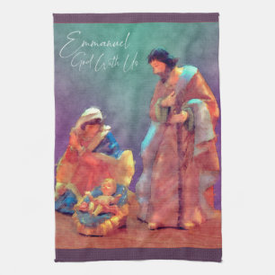 Emmanuel God with us Nativity  Kitchen Towel