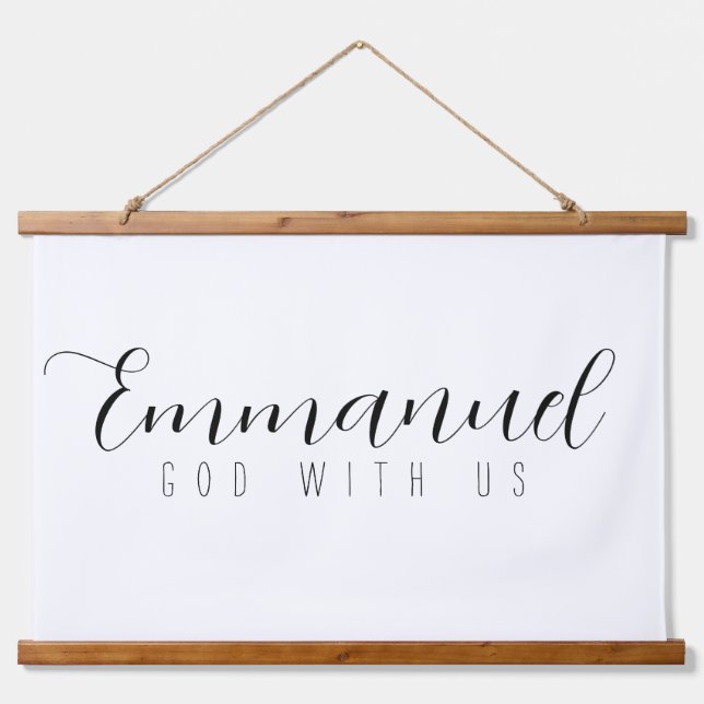  Emmanuel God With Us Wood Hanging Tapestry (Front)