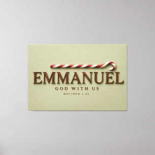 EMMANUEL Matthew 1:23 Christmas Soft Sage Canvas Print