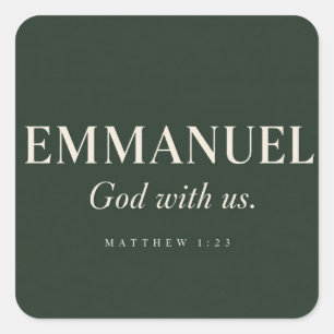 EMMANUEL   Matthew 1:23   Christmas Square Sticker