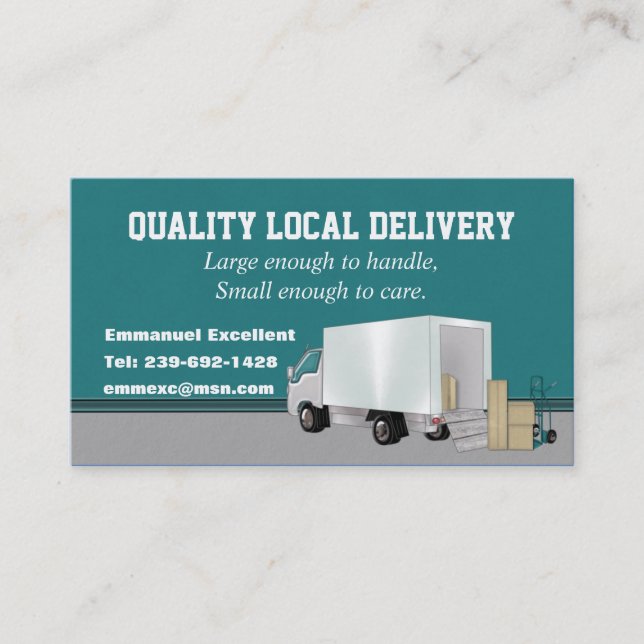 Emmanuel Moving Company Business Card (Front)