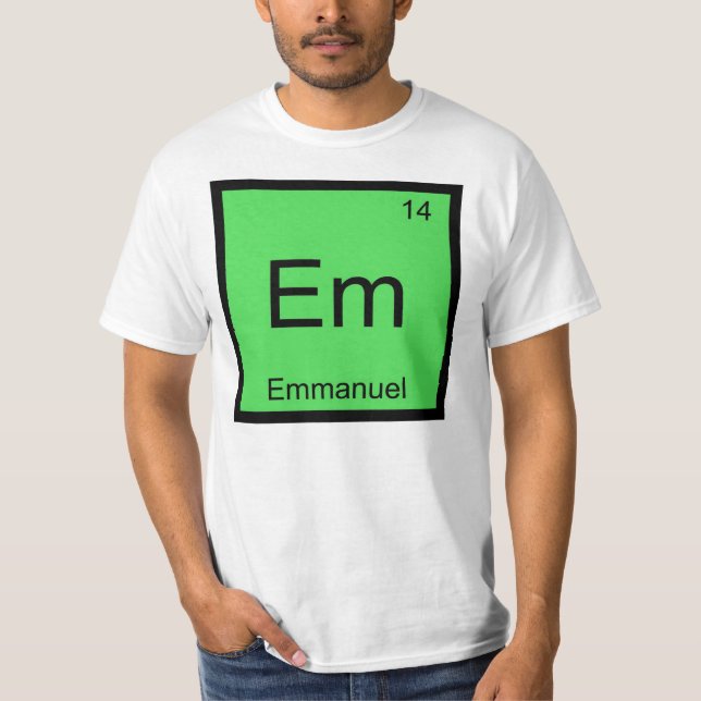 Emmanuel Name Chemistry Element Periodic Table T-Shirt (Front)
