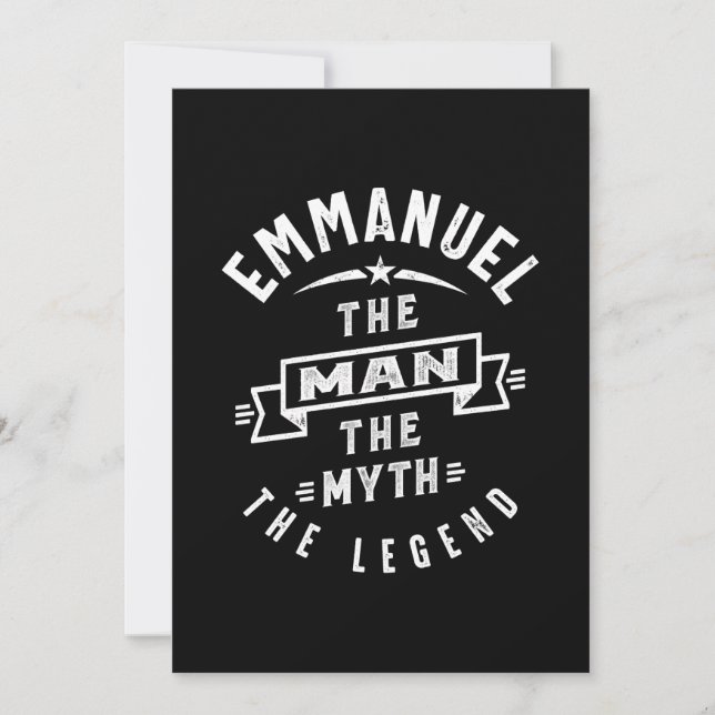 Emmanuel Personalized Name Birthday Gift Thank You Card (Front)