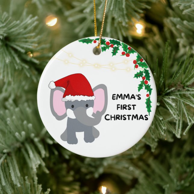 Emma's First Christmas  Ceramic Ornament (Tree)