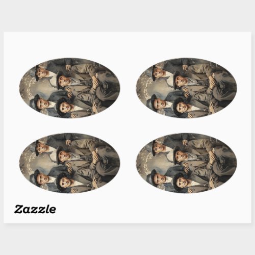 Emmet Dalton, Jesse James, Jesse evans cowboys art Oval Sticker