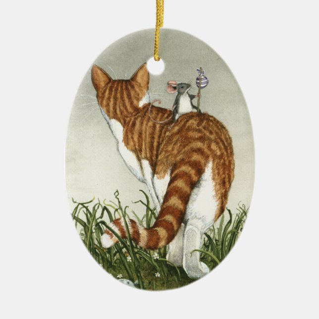 "Emmett and Roscoe" Ceramic Ornament (Front)