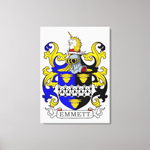 Emmett Coat of Arms Canvas Print