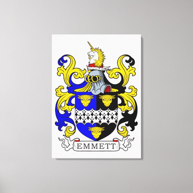Emmett Coat of Arms Canvas Print (Front)