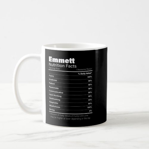 Emmett Nutrition Personalized Name Funny Coffee Mug