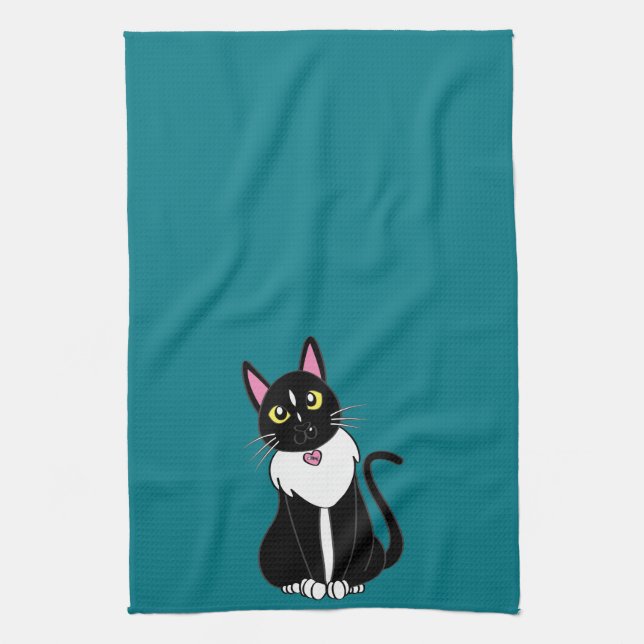 Emmy The Tuxedo Cat Towel (Vertical)