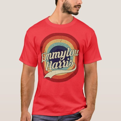 Emmylou Harris _ Retro Circle Vintage T_Shirt