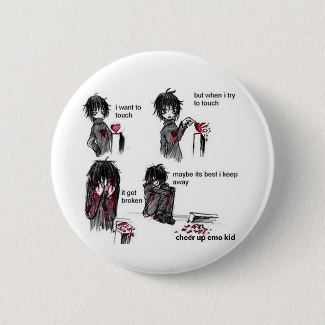 emo2l pinback button (Front)