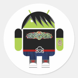 Emo Andy the Android Classic Round Sticker