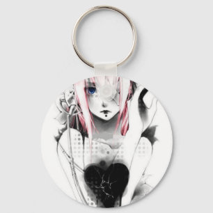 emo anime girl keychain