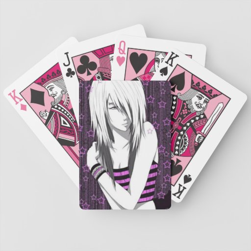 Emo Anime Girl Playing Cards | Zazzle