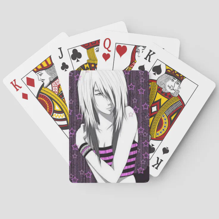 Emo Anime Girl Playing Cards | Zazzle Emo Anime Girl Playing Cards | Zazzle