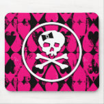 Emo Art Skull & Hearts Mouse Pad