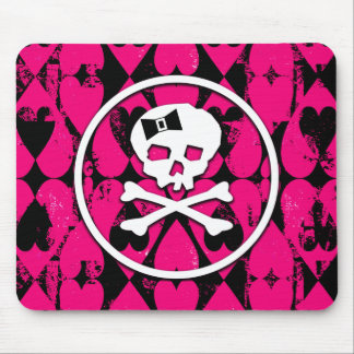 Emo Art Skull & Hearts Mouse Pad