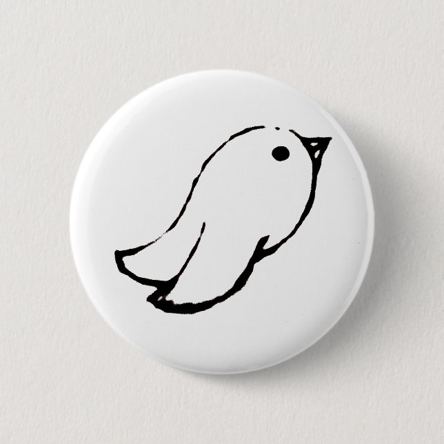 Emo Bird Pinback Button (Front)