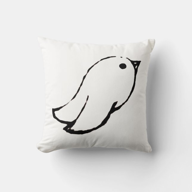 Emo Bird Throw Pillow (Front)