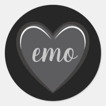 Emo Black and Gray Heart Graphic