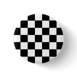 Emo Black & White Checkerboard Pinback Button