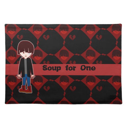 Emo Boy Sad Sack Funny Cartoon Art Placemat