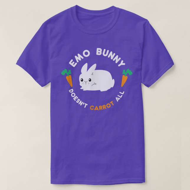 Emo Bunny Doesn't Carrot All , Funny Cute Easter G T-Shirt (Design Front)