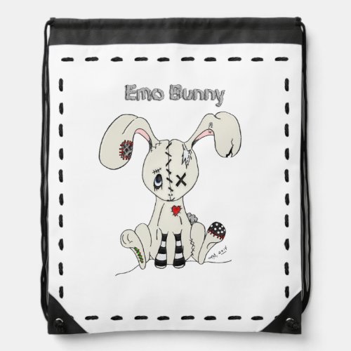 Emo Bunny Drawstring Bag