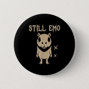 Emo Capybara Goth Punk Still Emo Button
