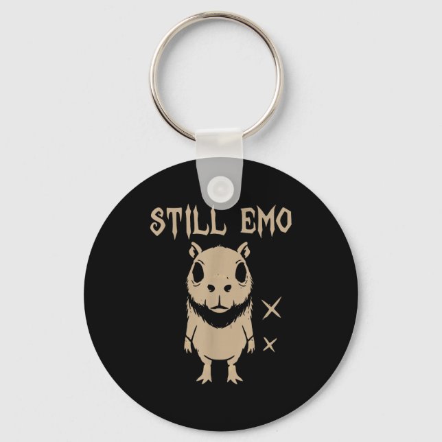 Emo Capybara Goth Punk Still Emo  Keychain (Front)