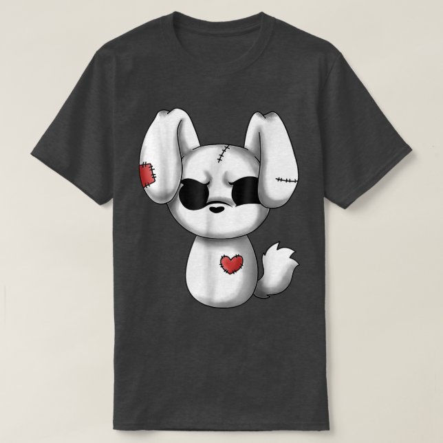 Emo Chibi Kawaii Easter Goth Emo Bunny  T-Shirt (Design Front)