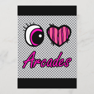 Emo Eye Heart I Love Arcades Invitation