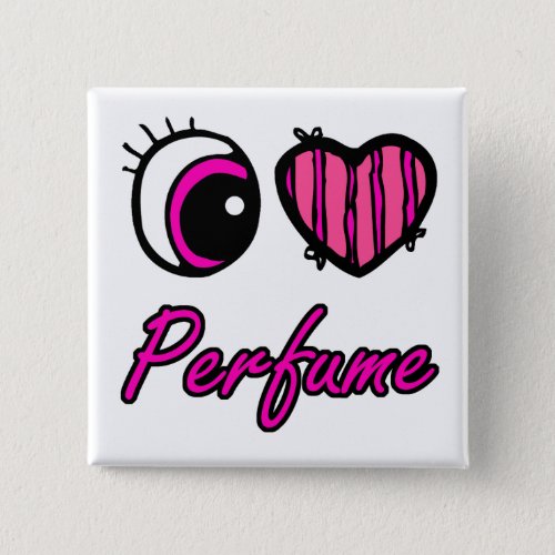 Emo Eye Heart I Love Perfume Pinback Button