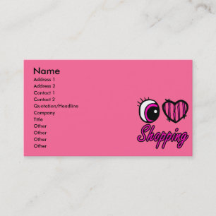 Emo Eye Heart I Love Shopping Business Card