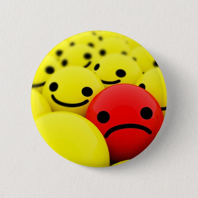 Emo Face Pinback Button (Front)