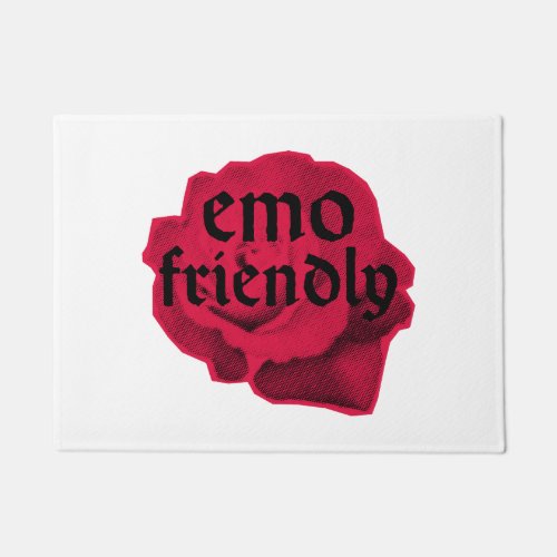 emo friendly household __ rose red doormat