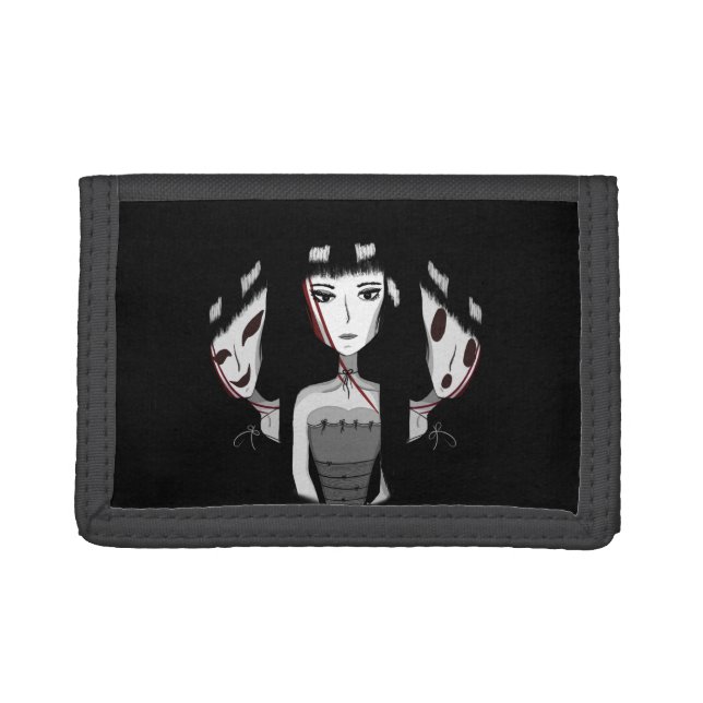 Emo Girl Hand-Drawn Wallet (Front)