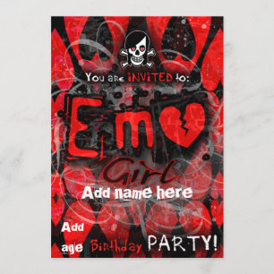 Emo Girl Party Invite