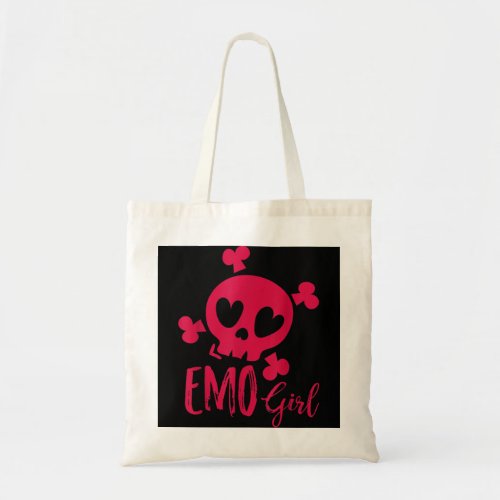 Emo Girl Pink Skull Emo Goth Music Teens Emotional Tote Bag