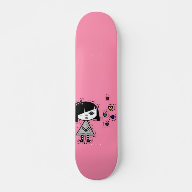 emo girl skateboard deck (Front)
