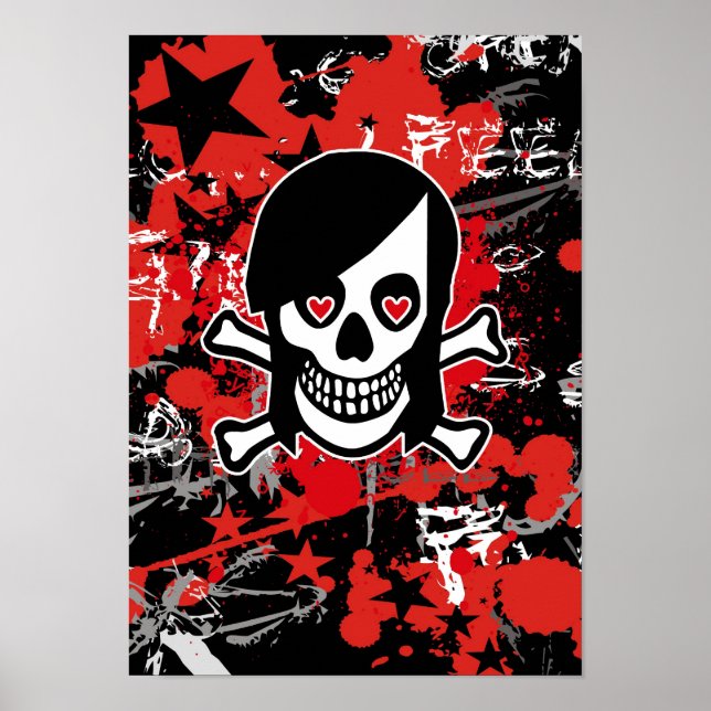 Emo Girl Skull Poster (Front)